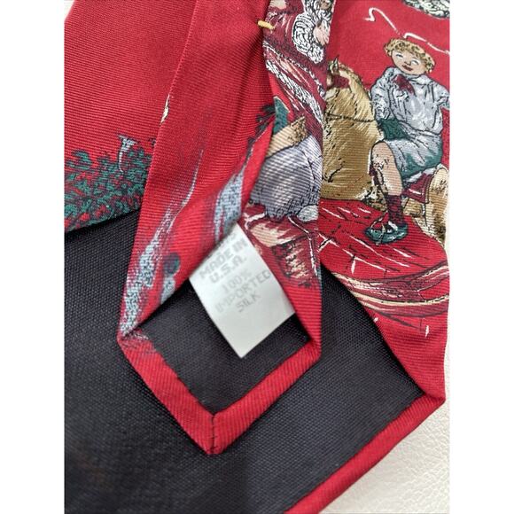 Vintage Wembley Red Silk Santa Claus 59” Christmas Tie - Picture 3 of 3